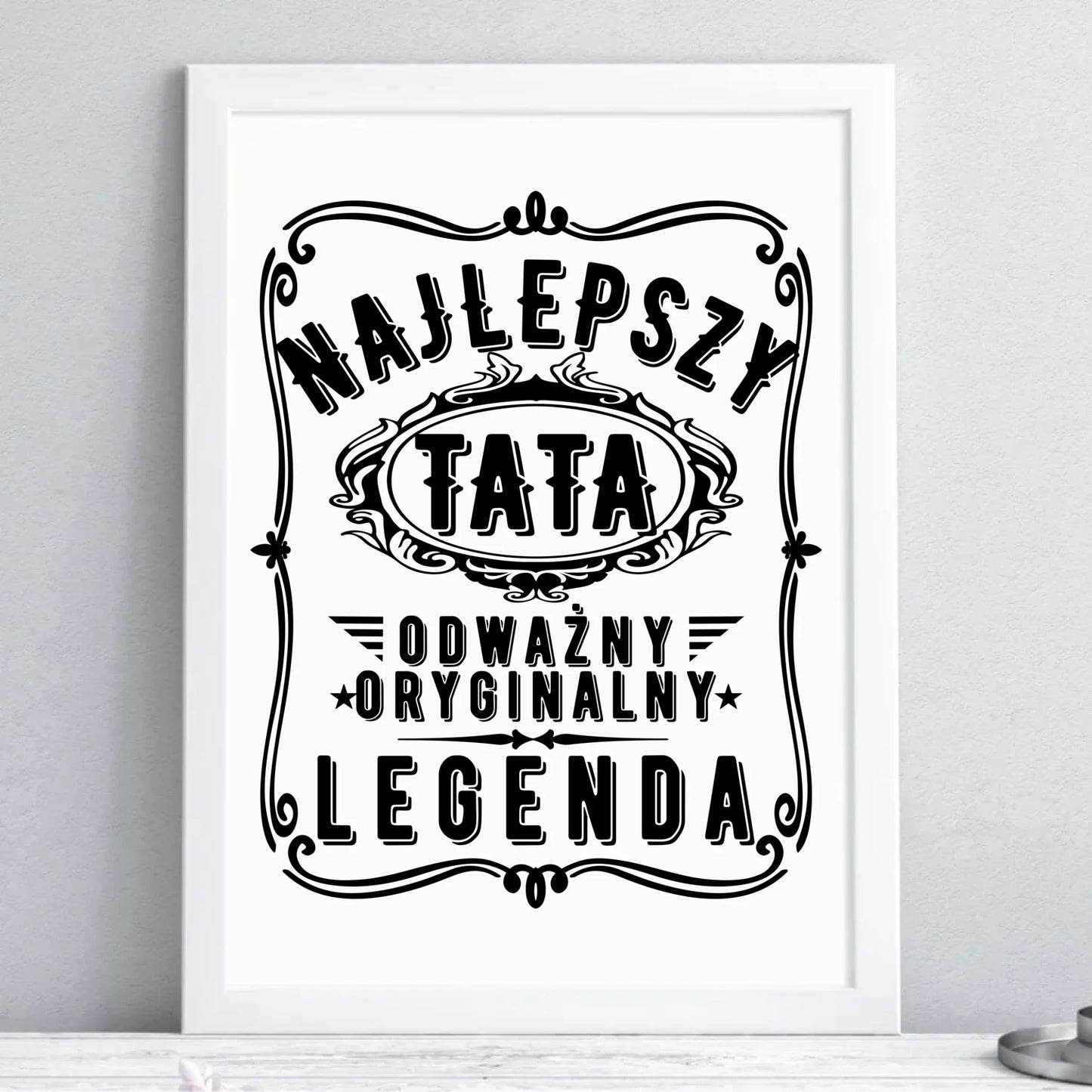 Prezent dla taty - obraz w ramie z personalizowanym nadrukiem - Dzień Ojca, Święta, urodziny