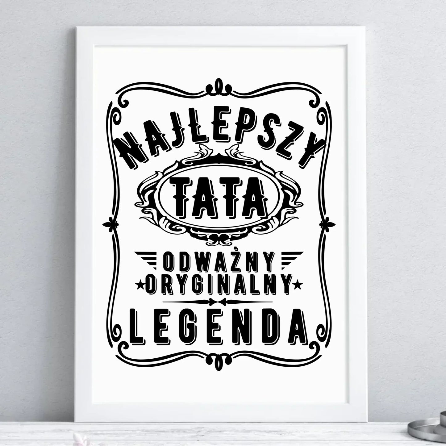 Najlepszy tata legenda | Plakat w ramie dla taty DT47 - StoryCups.pl