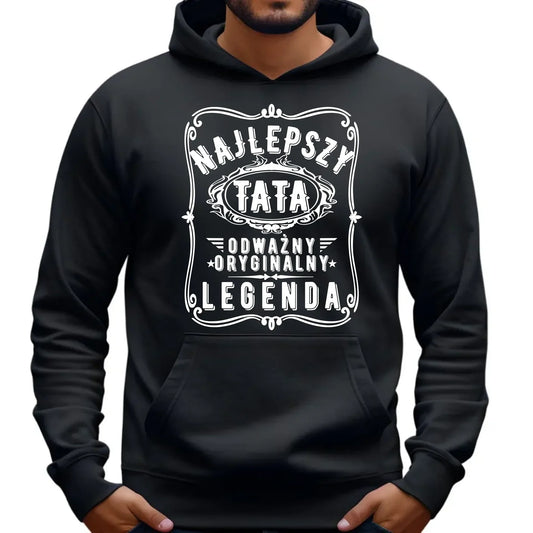 Najlepszy tata legenda | Bluza męska z kapturem dla taty DT47 - StoryCups.pl