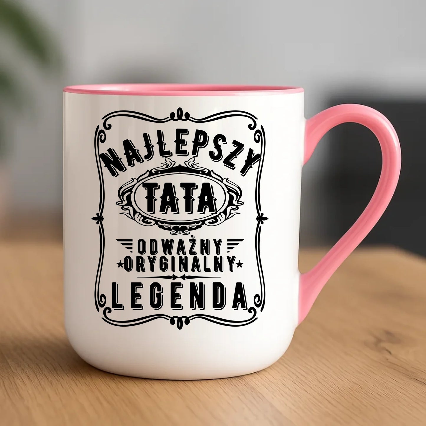 Personalizowany kubek dla taty upominek na Dzień Ojca - różowy