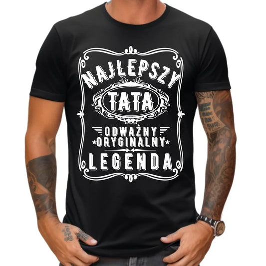 Najlepszy tata legenda | Koszulka męska dla taty DT47 - StoryCups.pl