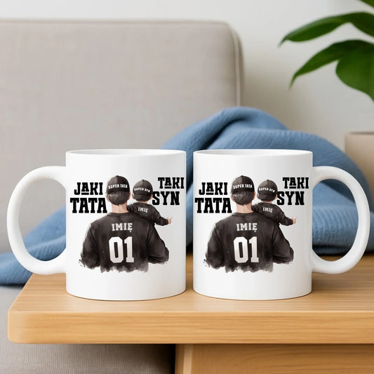 Jaki tata taki syn | Kubek z imionami dla taty DT48 - StoryCups.pl