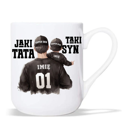Jaki tata taki syn | Kubek elegant z imionami dla taty DT48 - StoryCups.pl