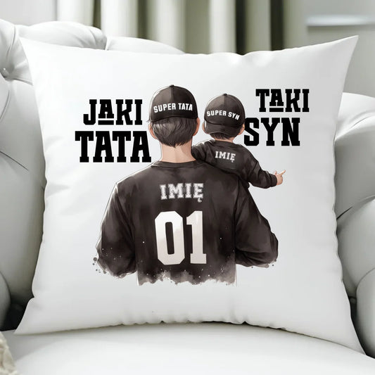 Jaki tata taki syn | Poduszka z imionami dla taty DT48 - StoryCups.pl