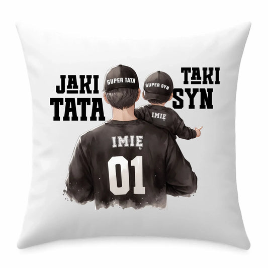Jaki tata taki syn | Poduszka z imionami dla taty DT48 - StoryCups.pl
