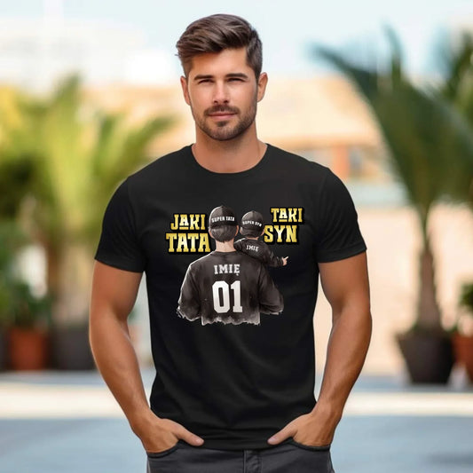 Jaki tata taki syn | Koszulka męska z imionami dla taty DT48 - StoryCups.pl