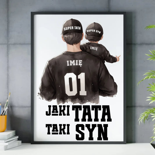 Jaki tata taki syn | Plakat w ramie dla taty DT48 - StoryCups.pl