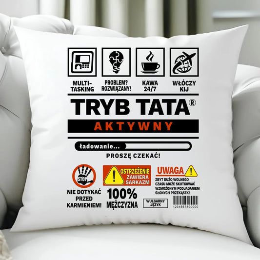 Tryb tata aktywny | Poduszka prezent dla taty DT51 - StoryCups.pl