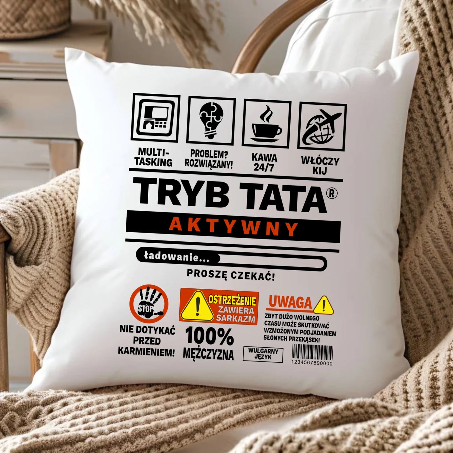 Tryb tata aktywny | Poduszka prezent dla taty DT51 - StoryCups.pl