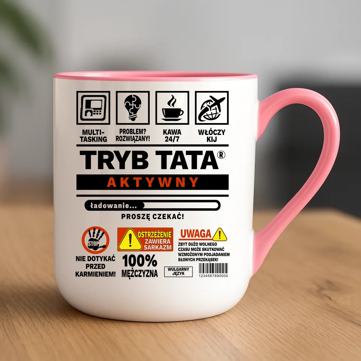 Personalizowany kubek dla taty upominek na Dzień Ojca - różowy