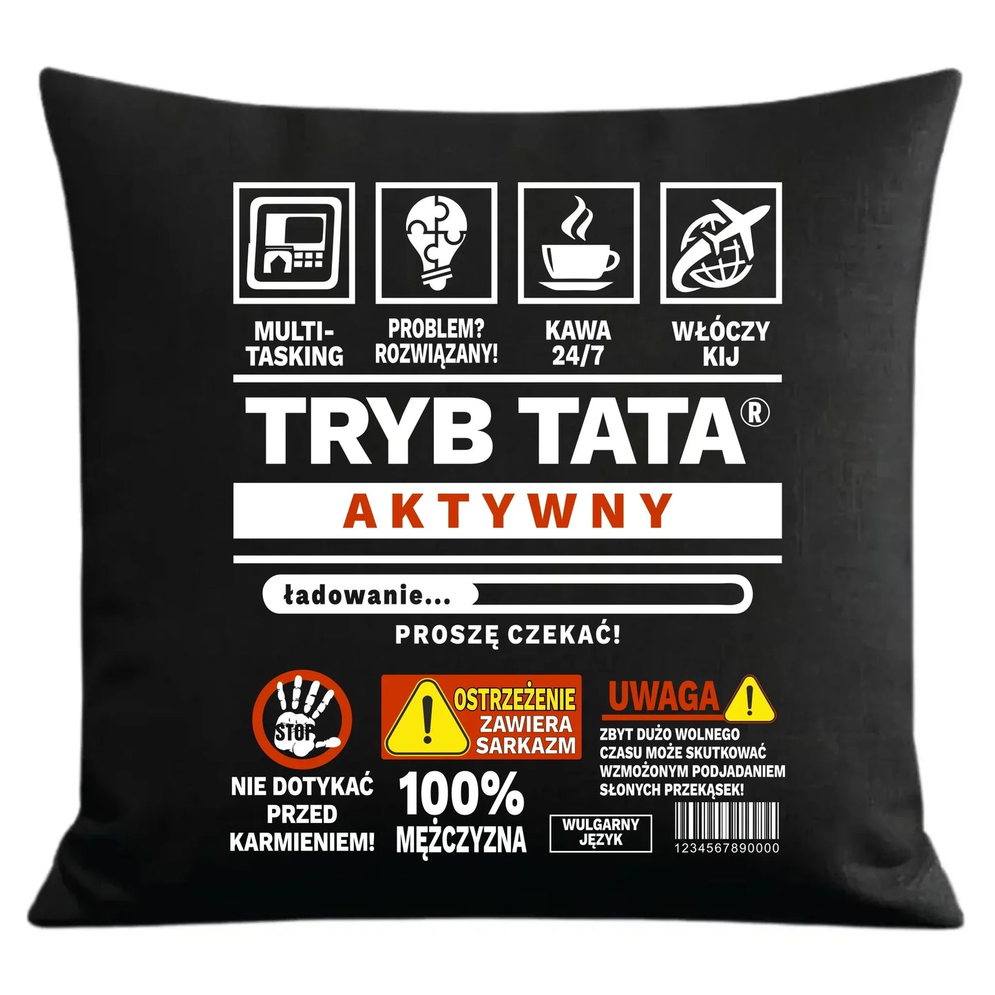 Tryb tata aktywny | Poduszka dekoracyjna dla taty DT51 - StoryCups.pl