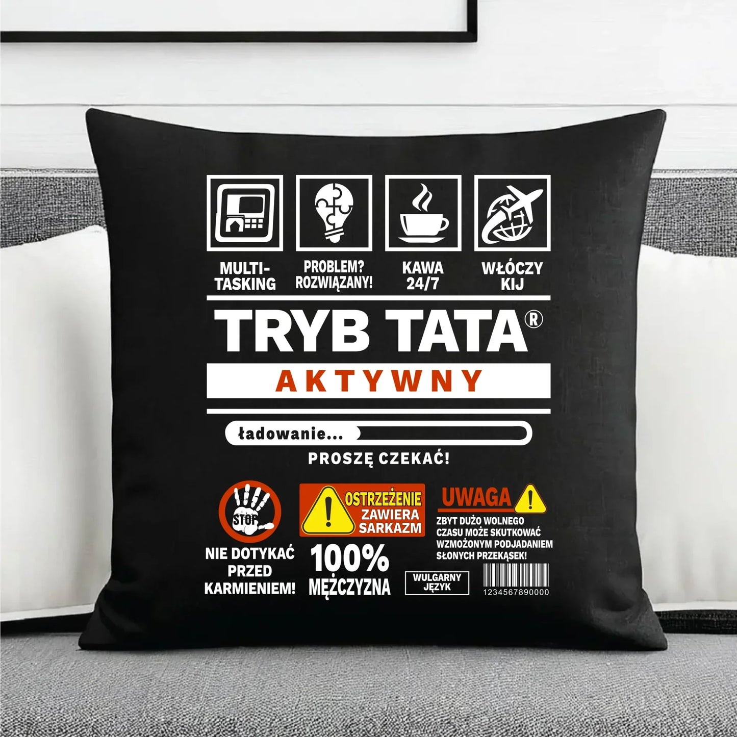 Tryb tata aktywny | Poduszka dekoracyjna dla taty DT51 - StoryCups.pl