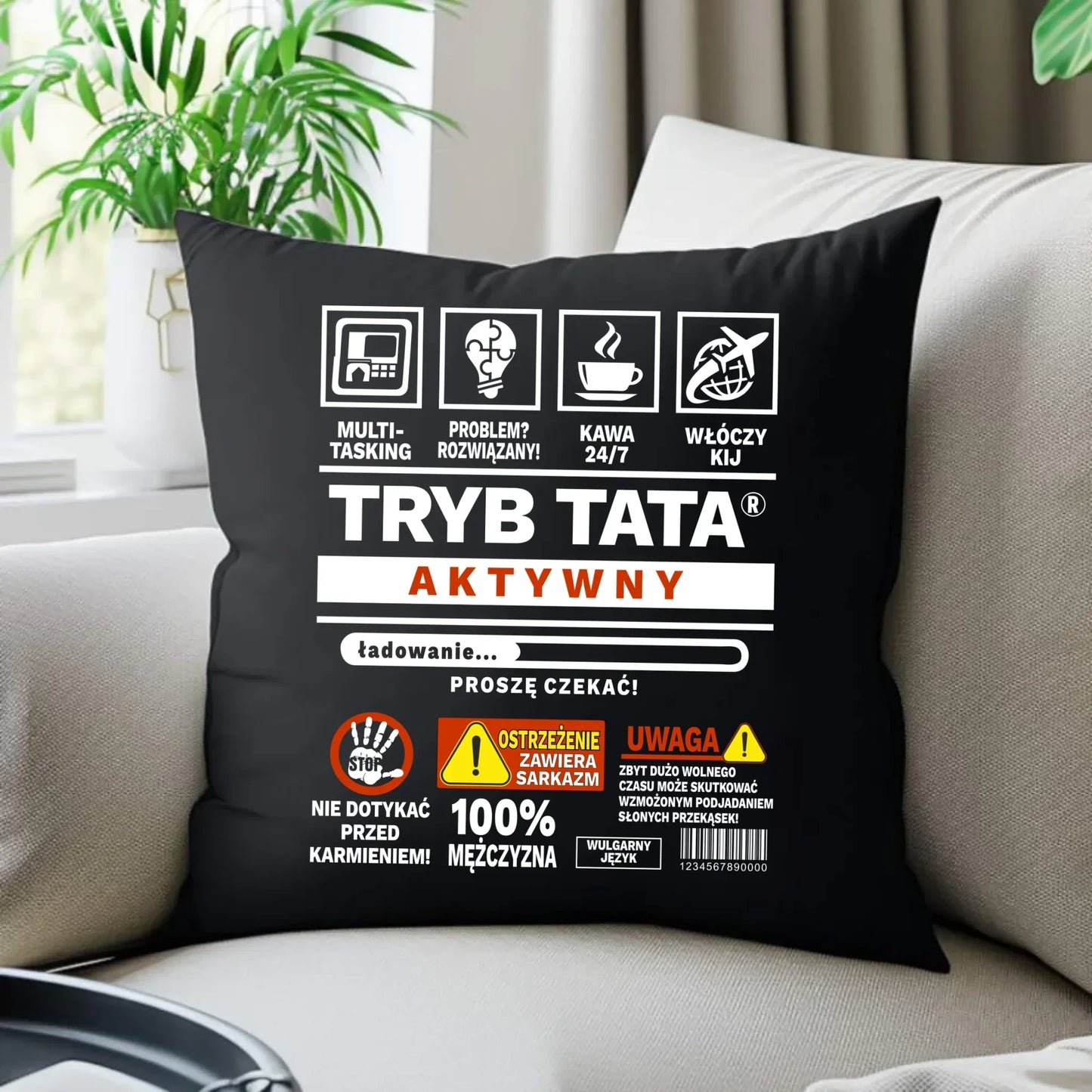 Tryb tata aktywny | Poduszka dekoracyjna dla taty DT51 - StoryCups.pl