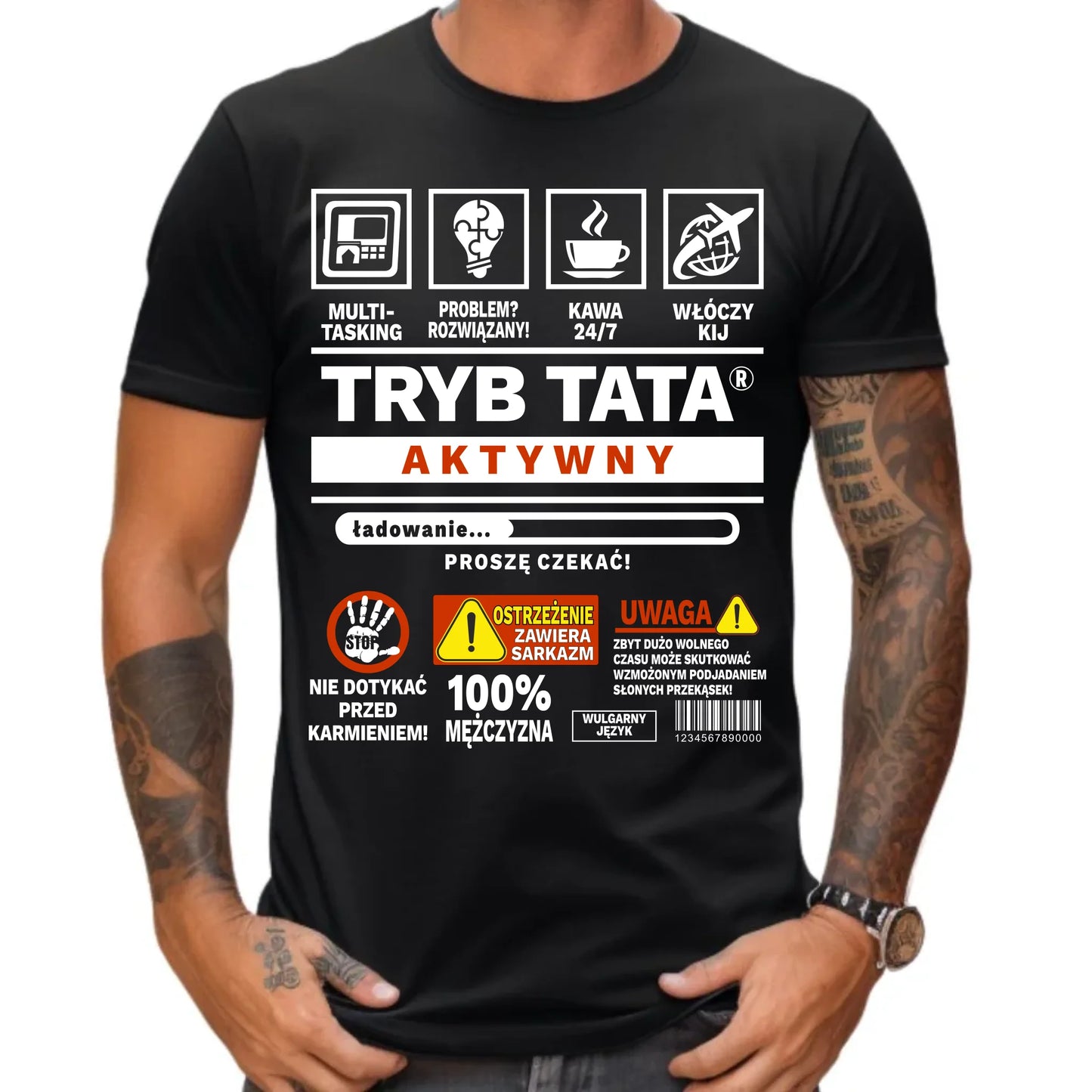 Prezent dla taty koszulka z nadrukiem DZIEŃ OJCA TATA