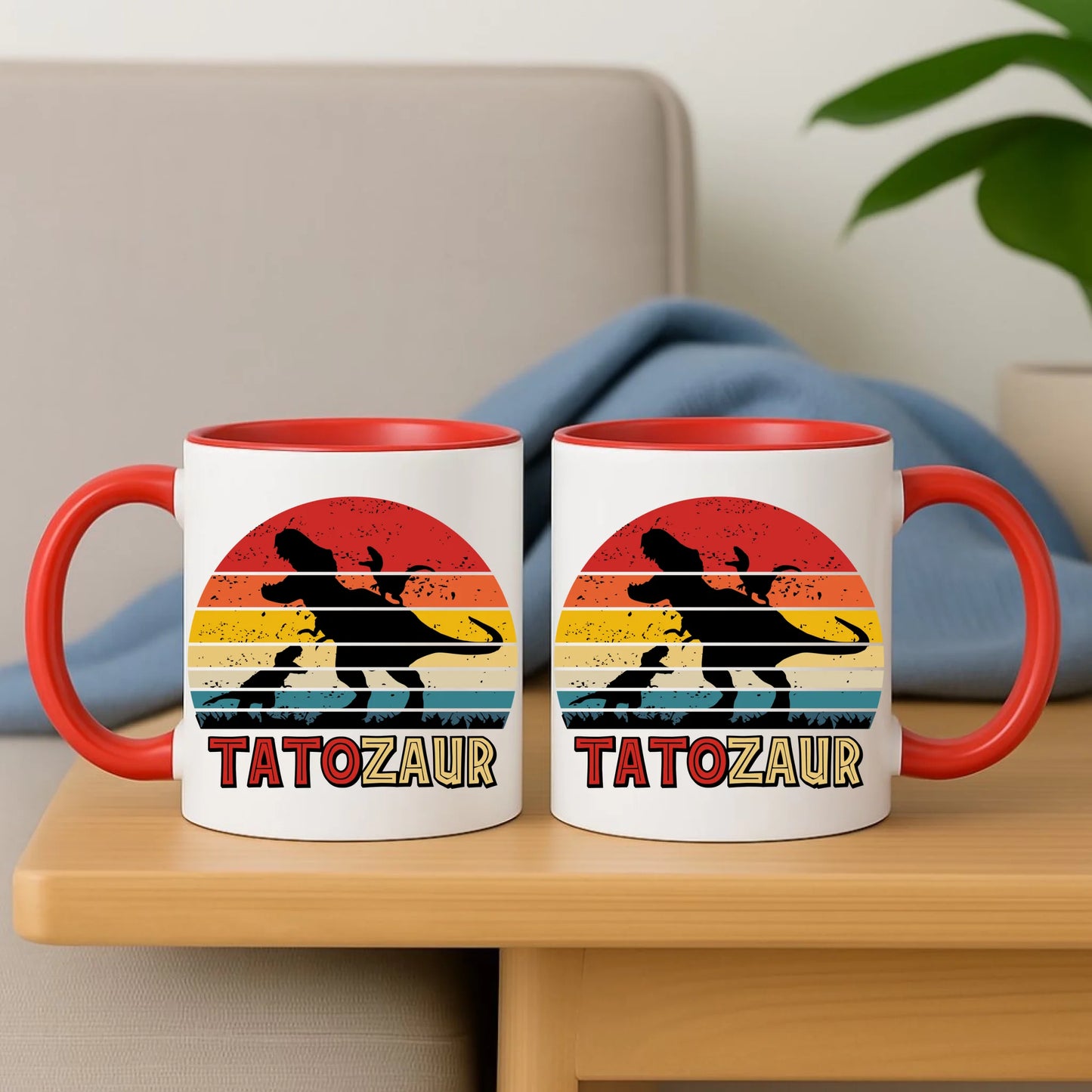 Personalizowany czerwony kubek dla taty na prezent Dzień Ojca Święta Urodziny