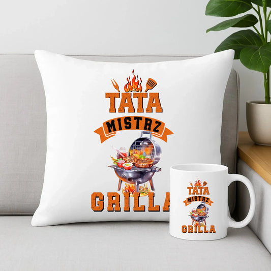 Mistrz Grilla | Zestaw poduszka i kubek dla taty DT53 - StoryCups.pl