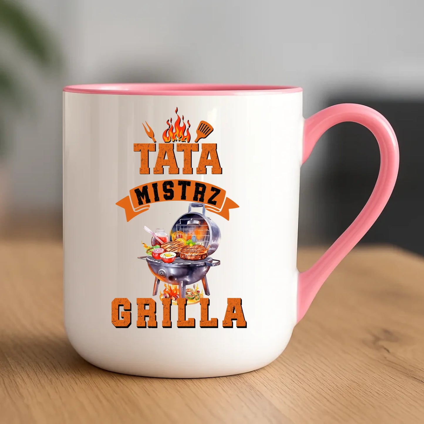 Personalizowany kubek dla taty upominek na Dzień Ojca - różowy