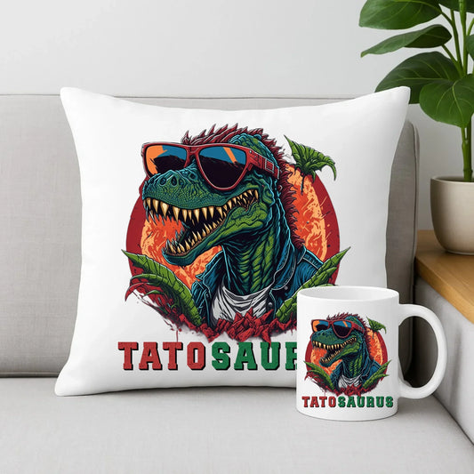 Tatosaurus | Zestaw poduszka i kubek na prezent dla taty DT54 - StoryCups.pl
