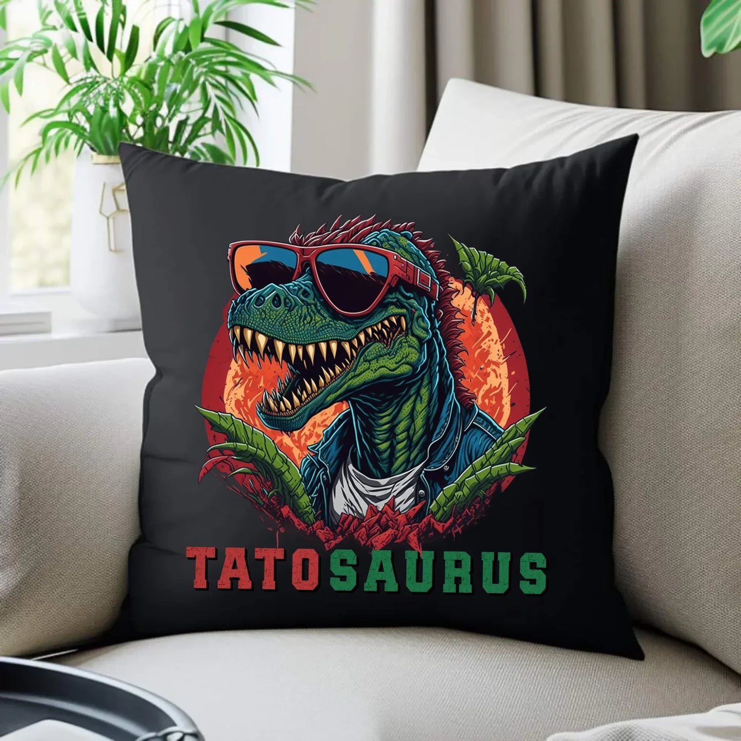 Tatosaurus | Poduszka dekoracyjna dla taty na prezent DT54 - StoryCups.pl