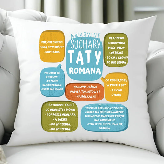 Suchary Taty | Poduszka z nadrukiem na prezent DT55 - StoryCups.pl