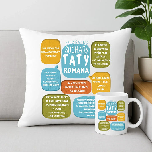 Suchary Taty | Zestaw poduszka i kubek na prezent DT55 - StoryCups.pl