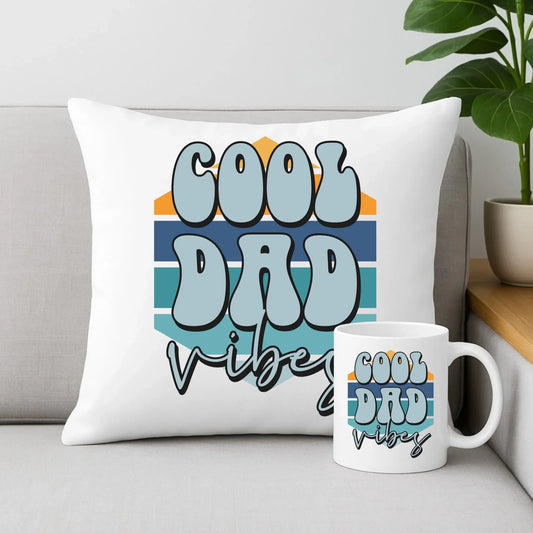 Cool Dad Vibes | Zestaw poduszka i kubek na prezent dla taty DT56 - StoryCups.pl