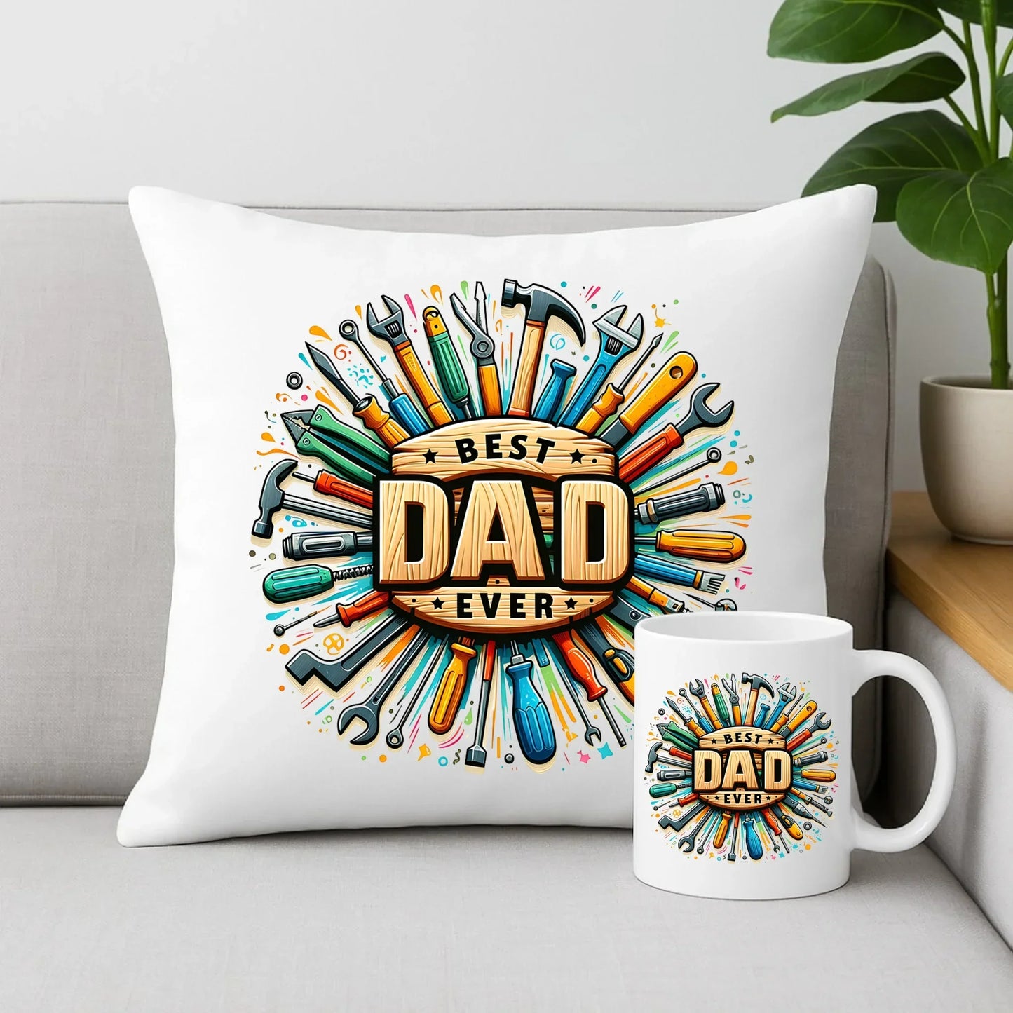 Best Dad Ever | Zestaw poduszka i kubek na prezent dla taty DT57 - StoryCups.pl
