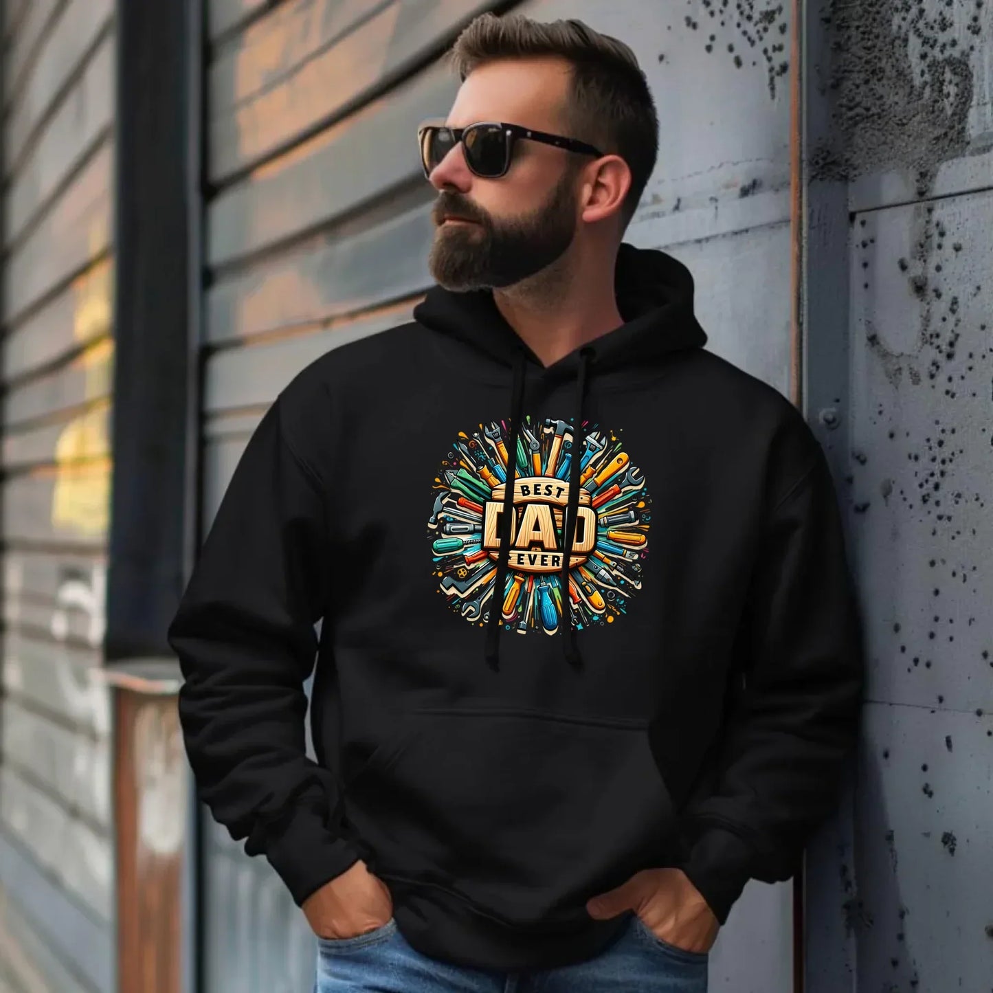 Best Dad Ever | Bluza męska z kapturem dla taty DT57 - StoryCups.pl