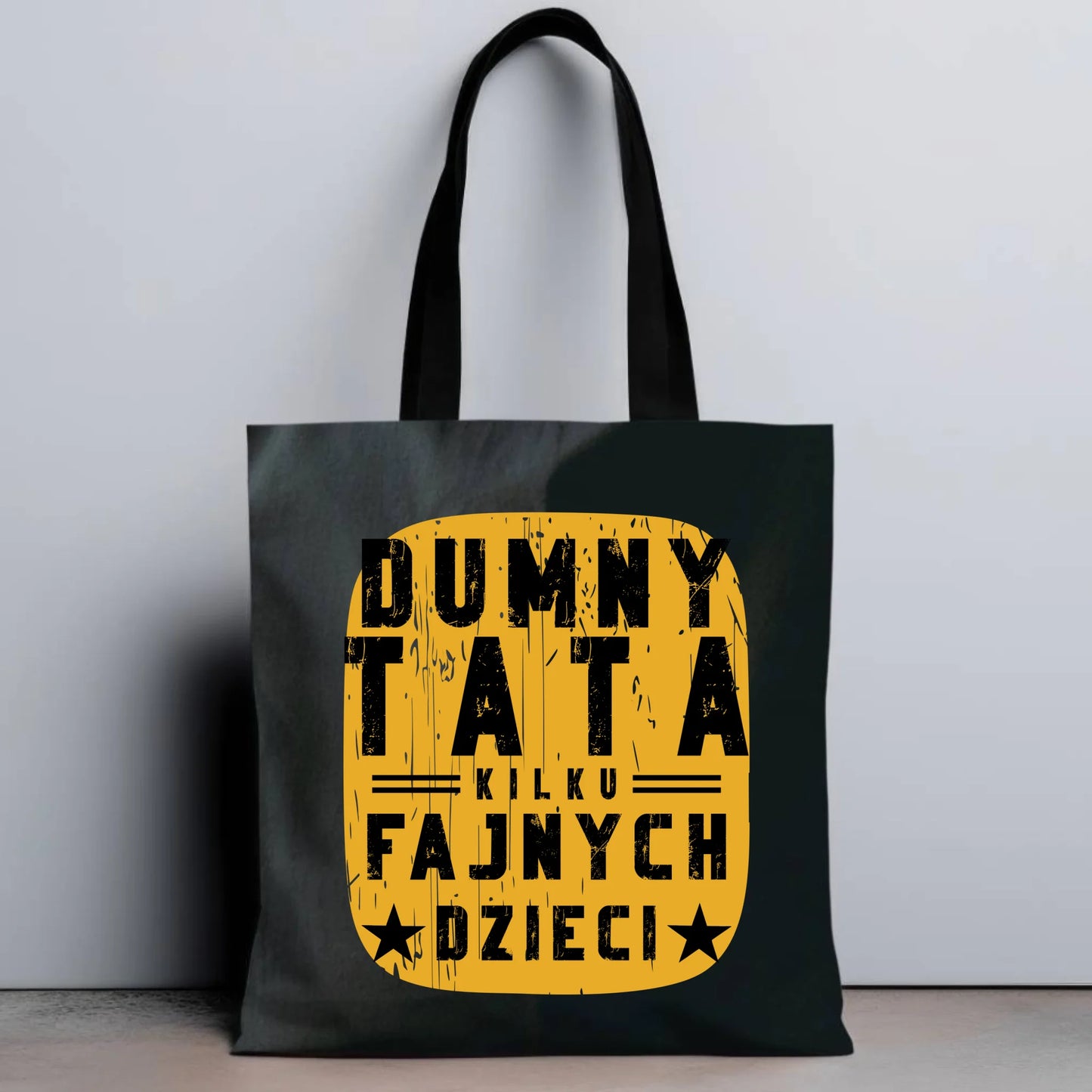 Personalizowana eco torba z nadrukiem dla taty - czarna - prezent dla taty, Dzień Ojca, Święta, Urodziny
