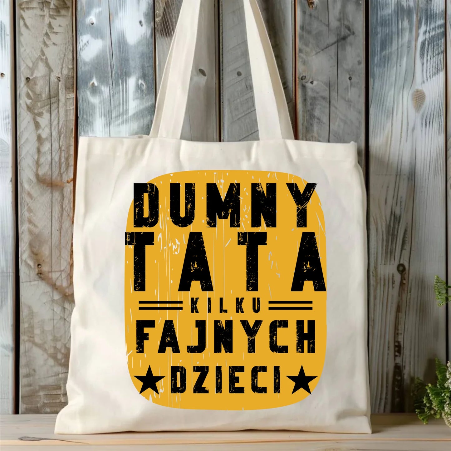 Personalizowana eco torba z nadrukiem dla taty - naturalna - prezent dla taty, Dzień Ojca, Święta, Urodziny