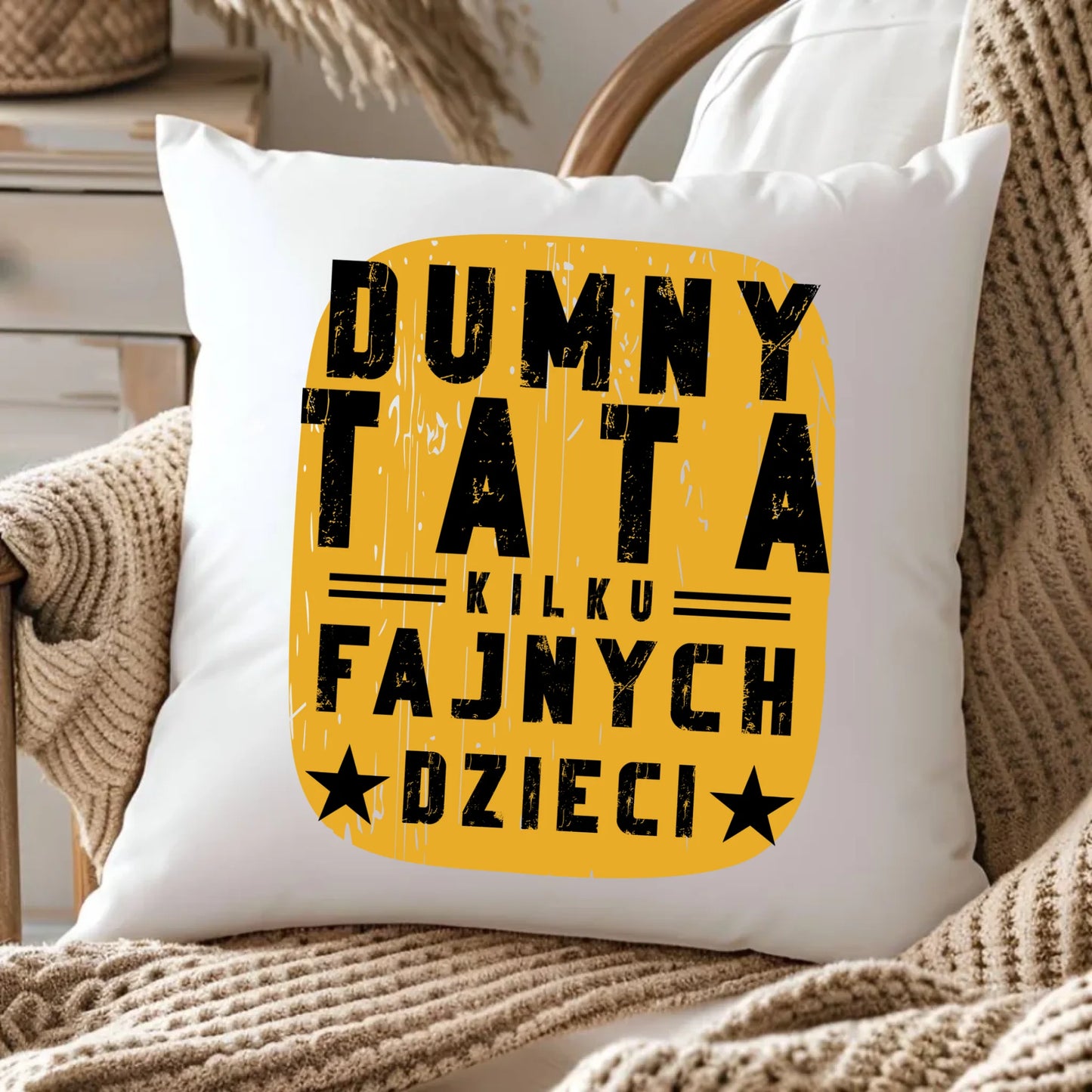 Pluszowa poduszka z nadrukiem prezent dla taty Dzień Ojca Święta urodziny