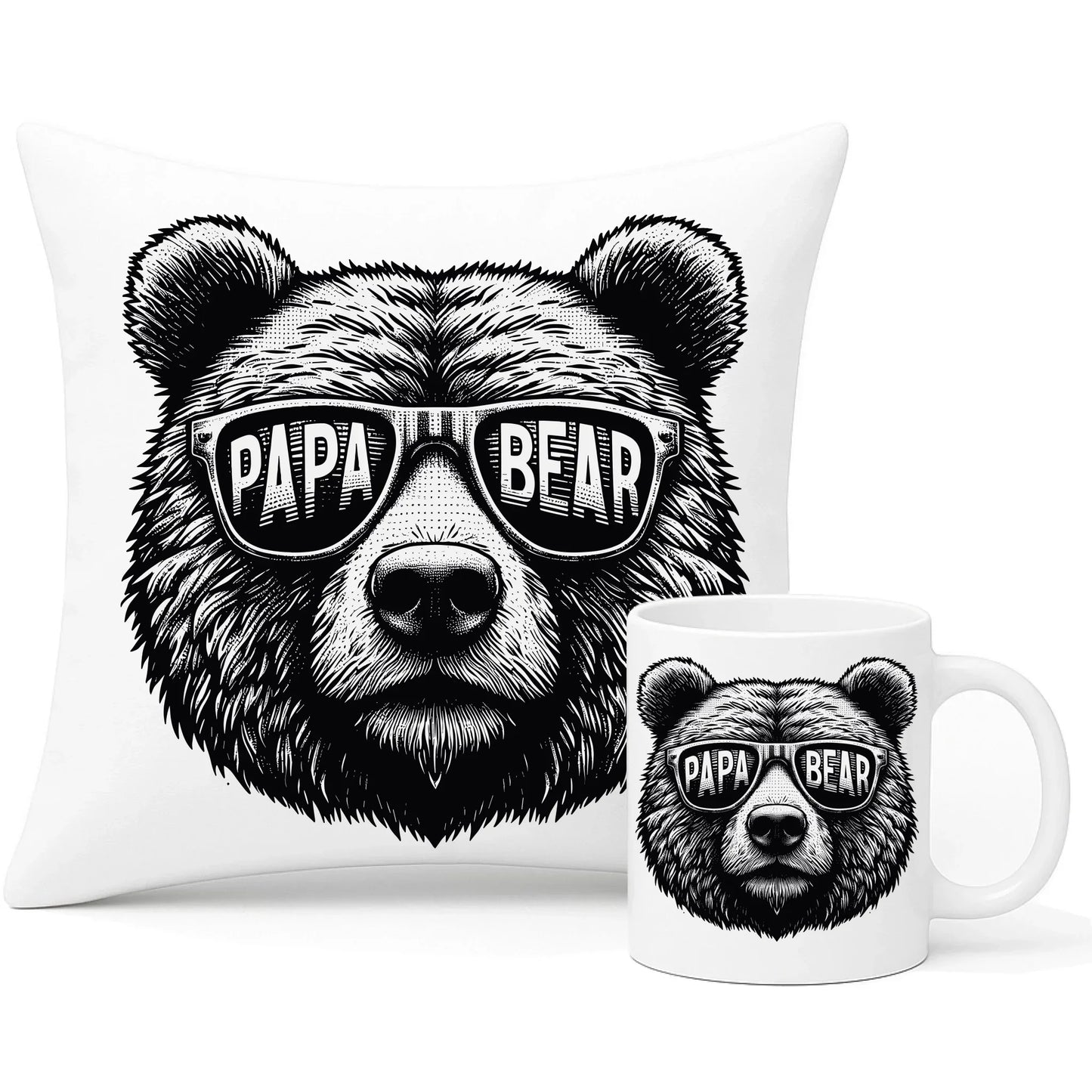 Papa bear | Zestaw poduszka i kubek dla taty DT62 - StoryCups.pl