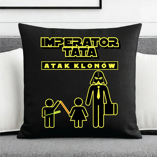 Imperator tata atak klonów | Poduszka dekoracyjna prezent dla taty bliźniaków DT63 - StoryCups.pl