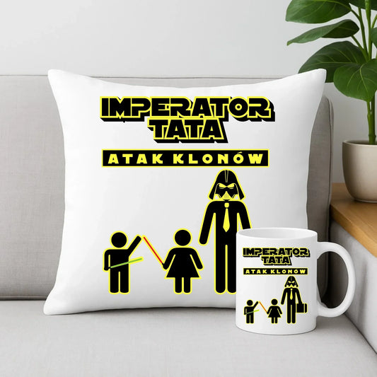 Imperator tata atak klonów | Zestaw poduszka i kubek dla taty DT63 - StoryCups.pl
