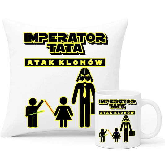 Imperator tata atak klonów | Zestaw poduszka i kubek dla taty DT63 - StoryCups.pl