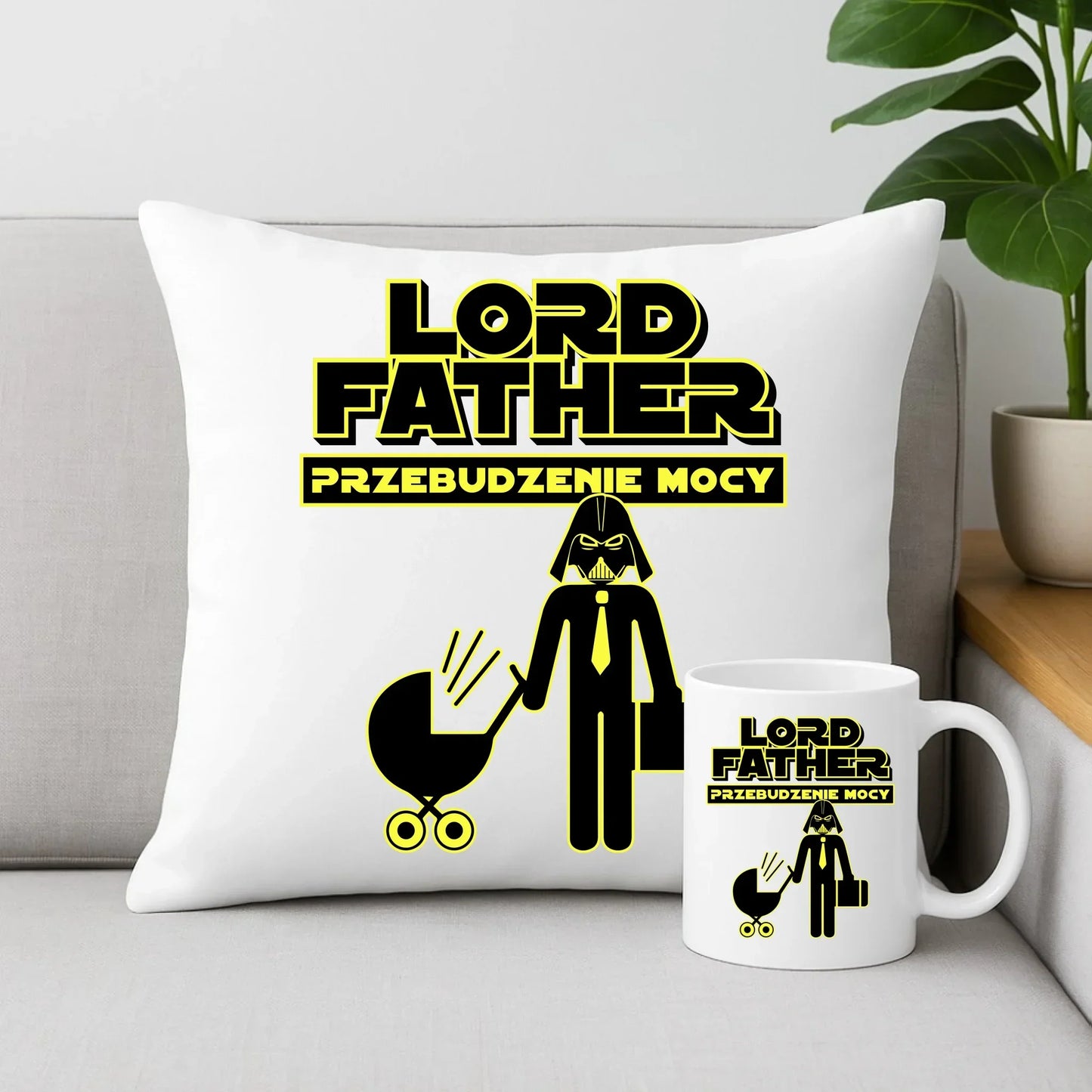 Lord Father przebudzenie mocy | Zestaw poduszka i kubek dla taty DT64 - StoryCups.pl
