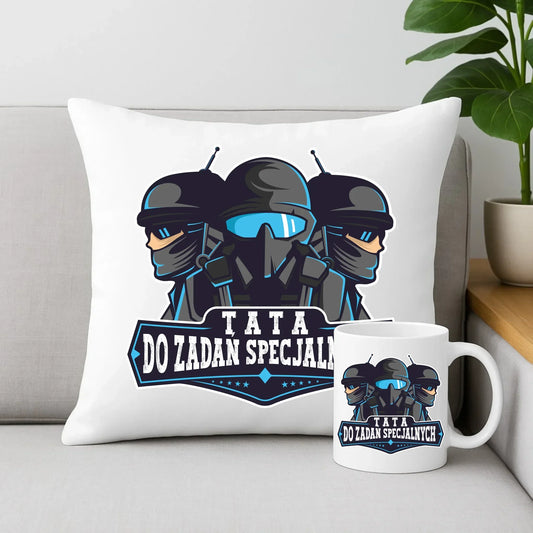 Tata do zadań specjalnych | Zestaw poduszka i kubek dla taty DT66 - StoryCups.pl