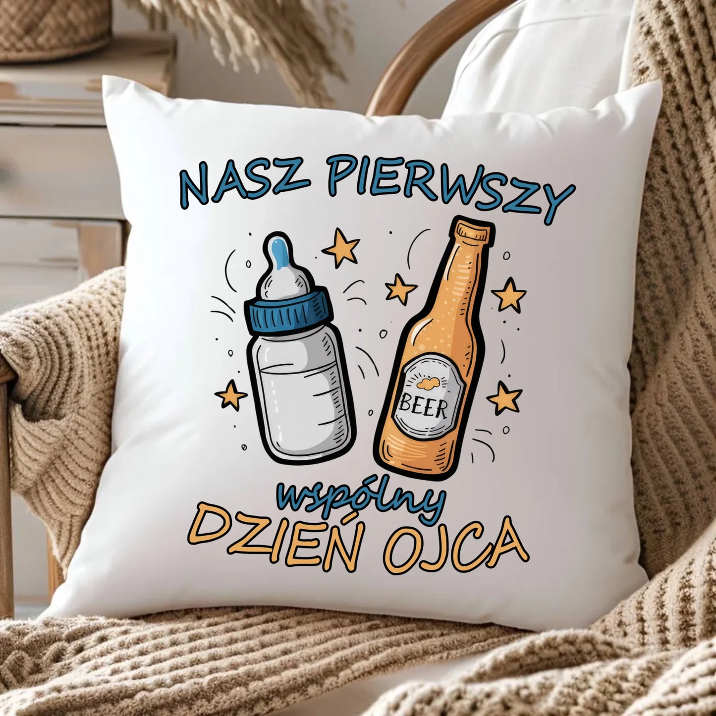 Pluszowa poduszka z nadrukiem prezent dla taty Dzień Ojca Święta urodziny