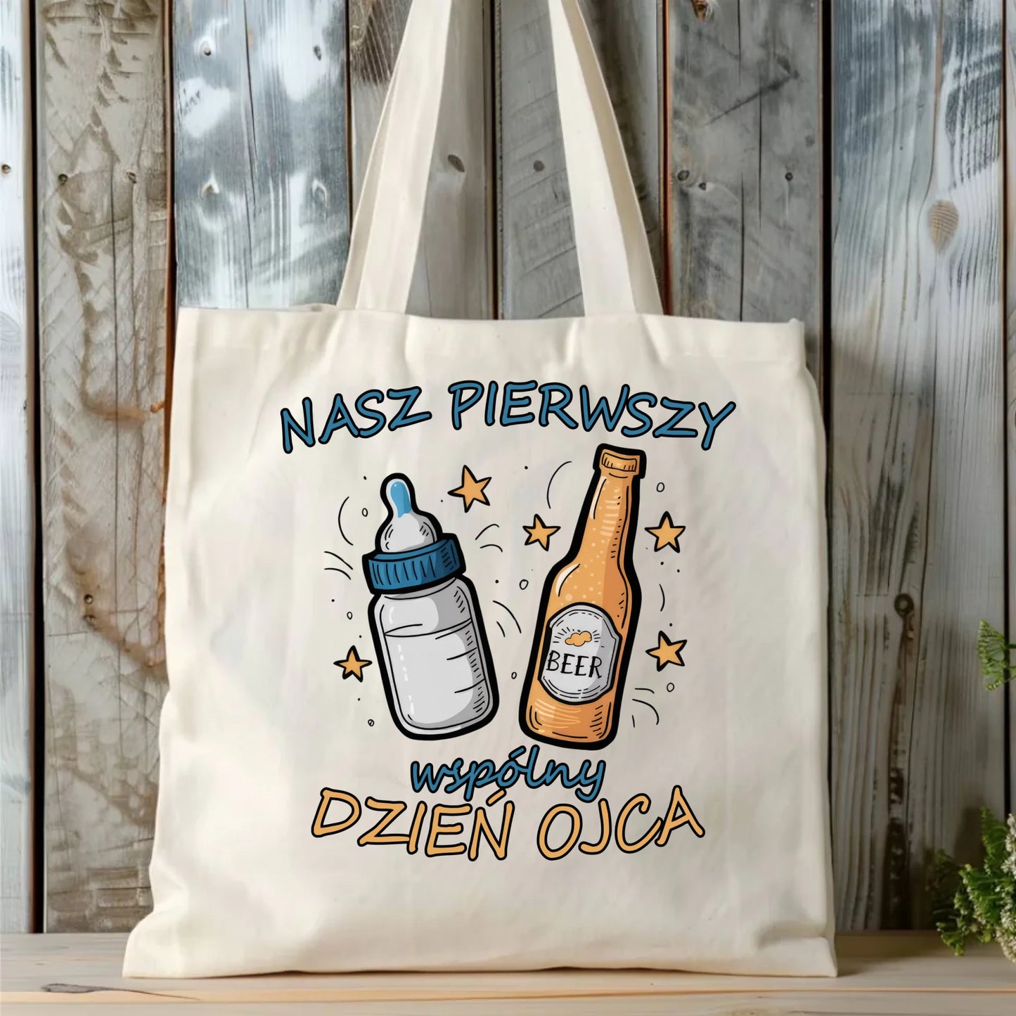 Personalizowana eco torba z nadrukiem dla taty - naturalna - prezent dla taty, Dzień Ojca, Święta, Urodziny