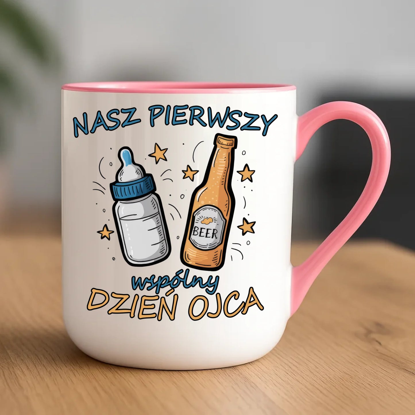 Personalizowany kubek dla taty upominek na Dzień Ojca - różowy
