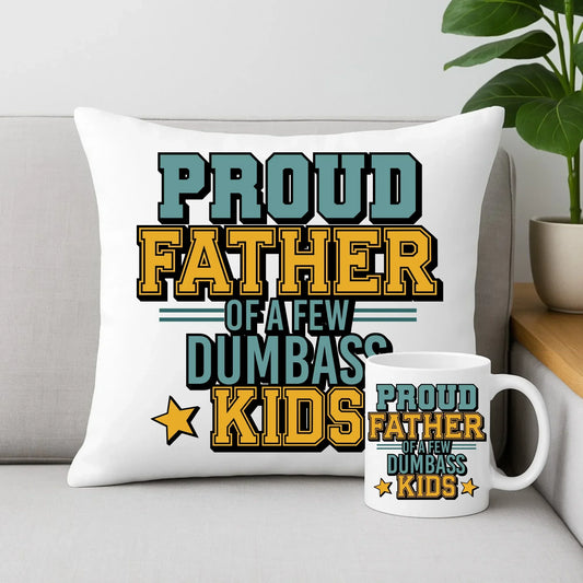 Proud father | Zestaw poduszka i kubek dla taty DT70 - StoryCups.pl