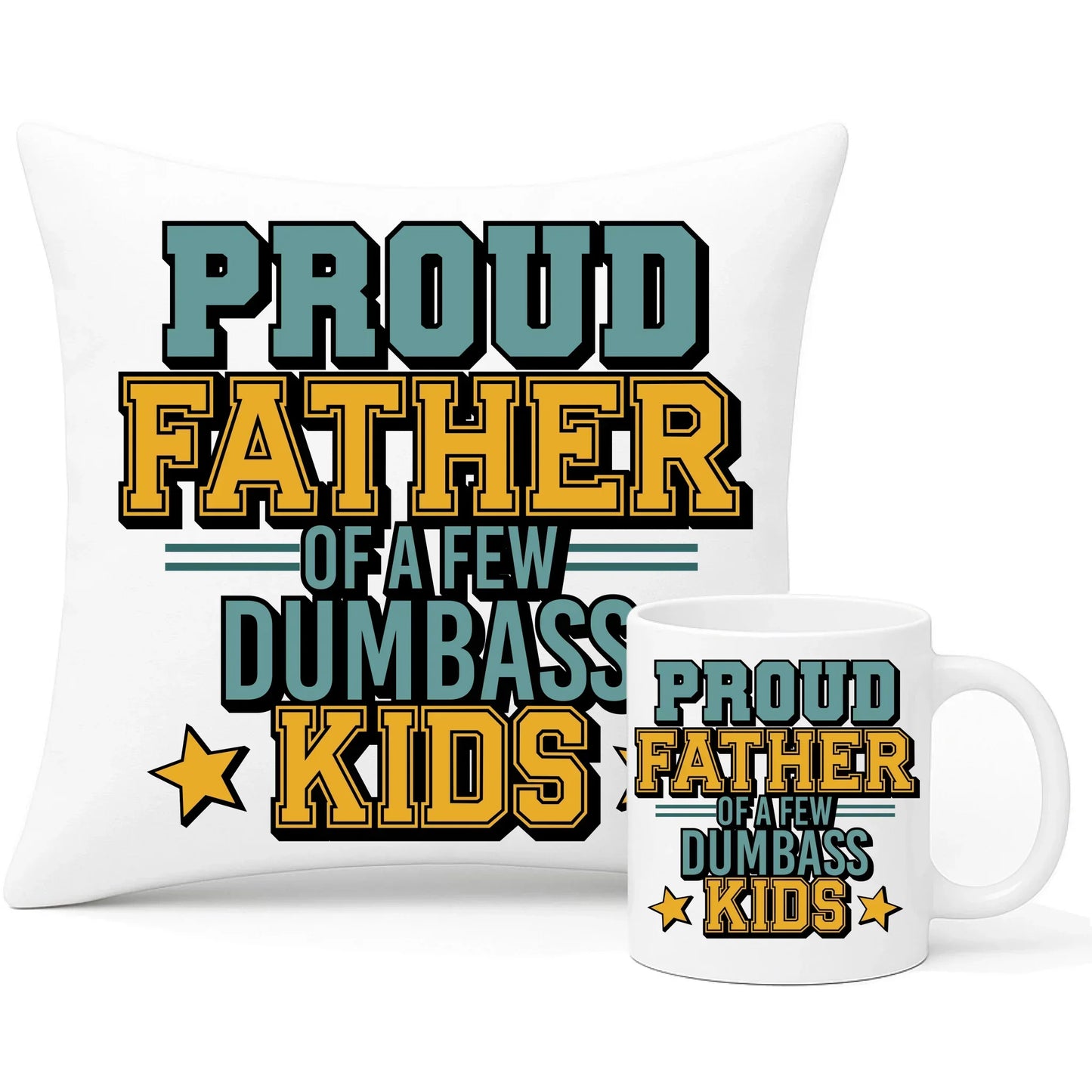 Proud father | Zestaw poduszka i kubek dla taty DT70 - StoryCups.pl