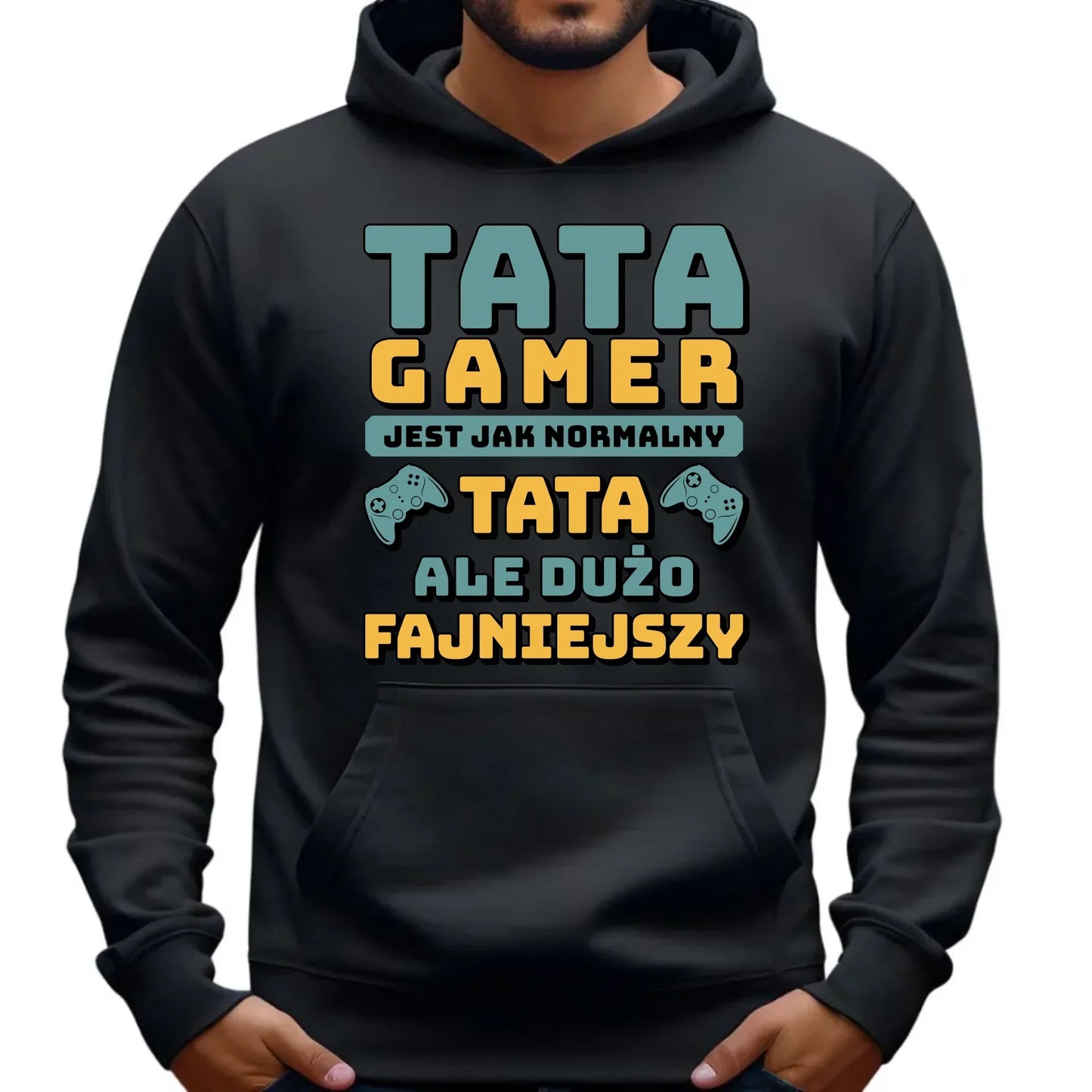 Tata gamer | Bluza męska z kapturem dla taty DT71 - StoryCups.pl