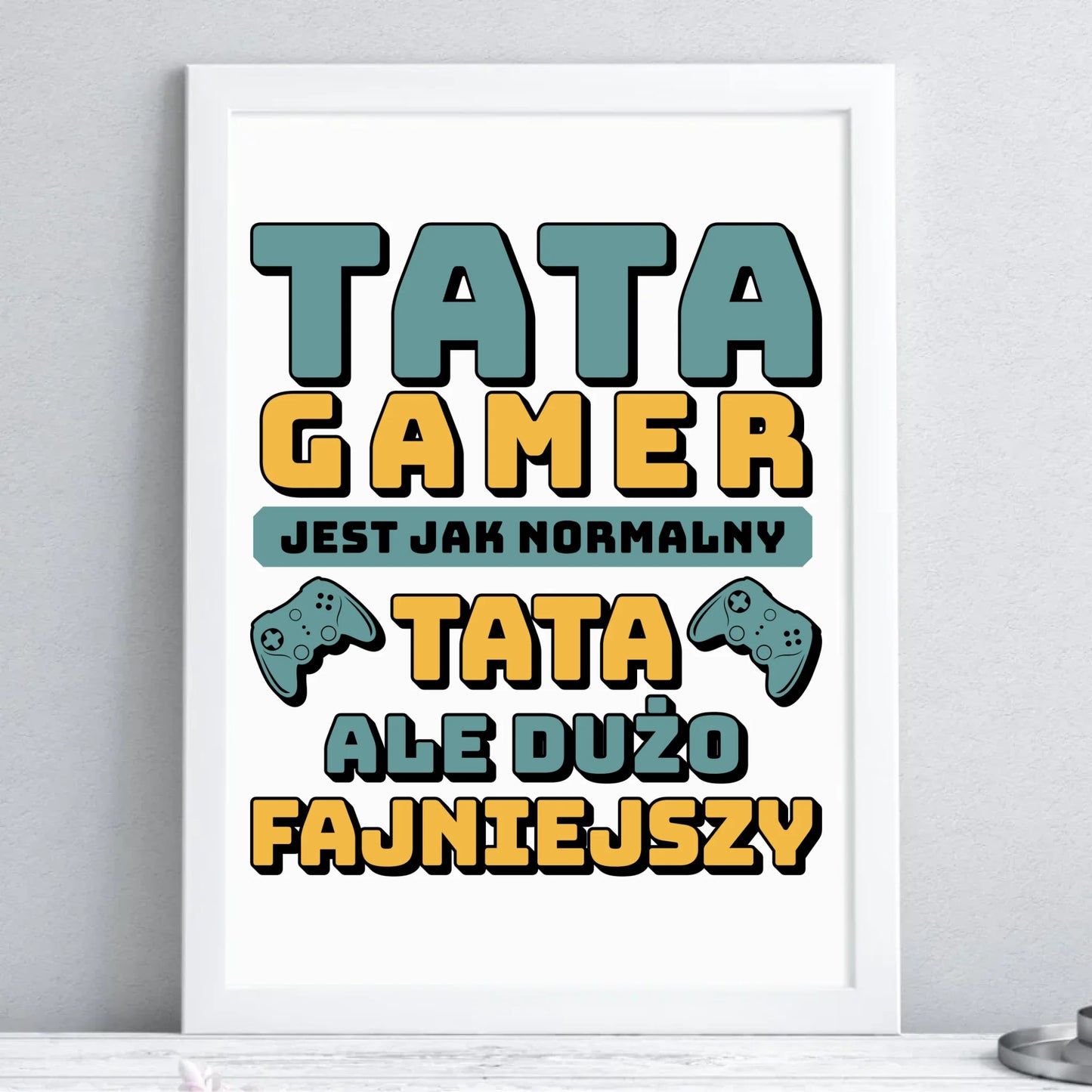 Prezent dla taty - obraz w ramie z personalizowanym nadrukiem - Dzień Ojca, Święta, urodziny