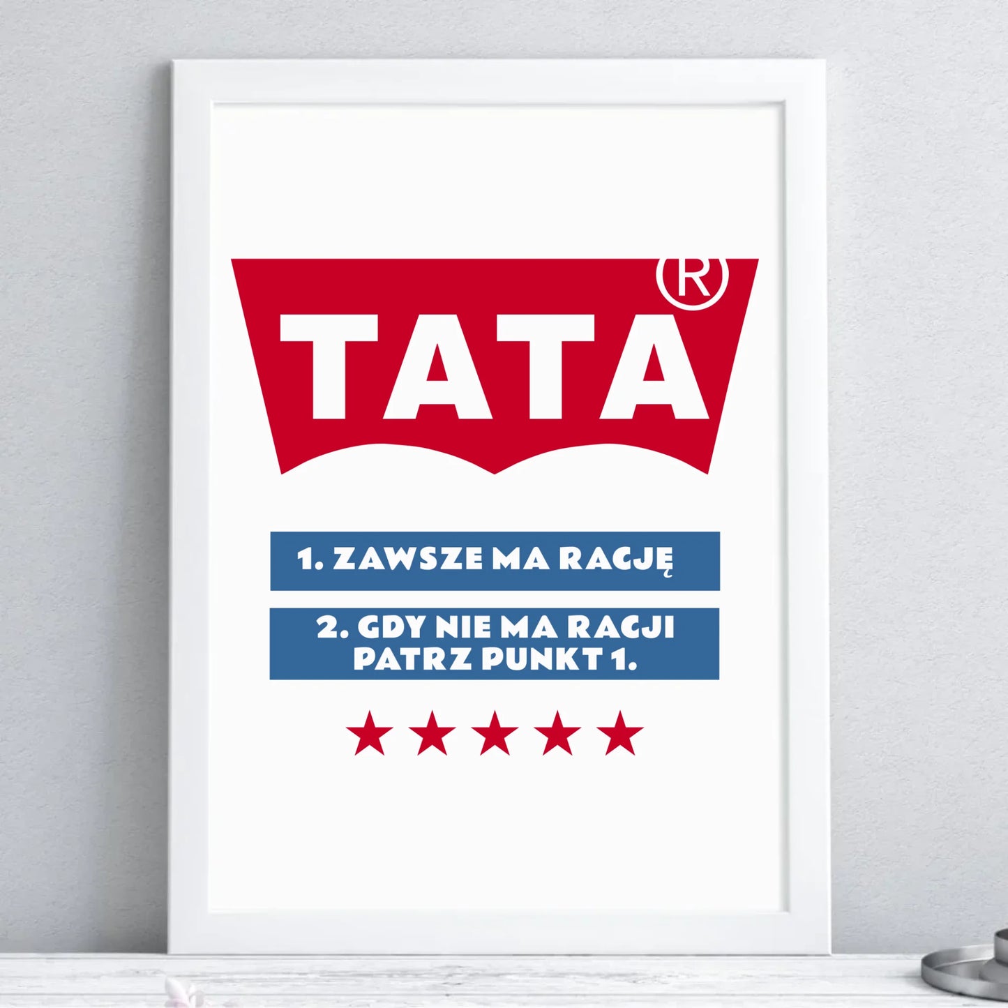 Prezent dla taty - obraz w ramie z personalizowanym nadrukiem - Dzień Ojca, Święta, urodziny