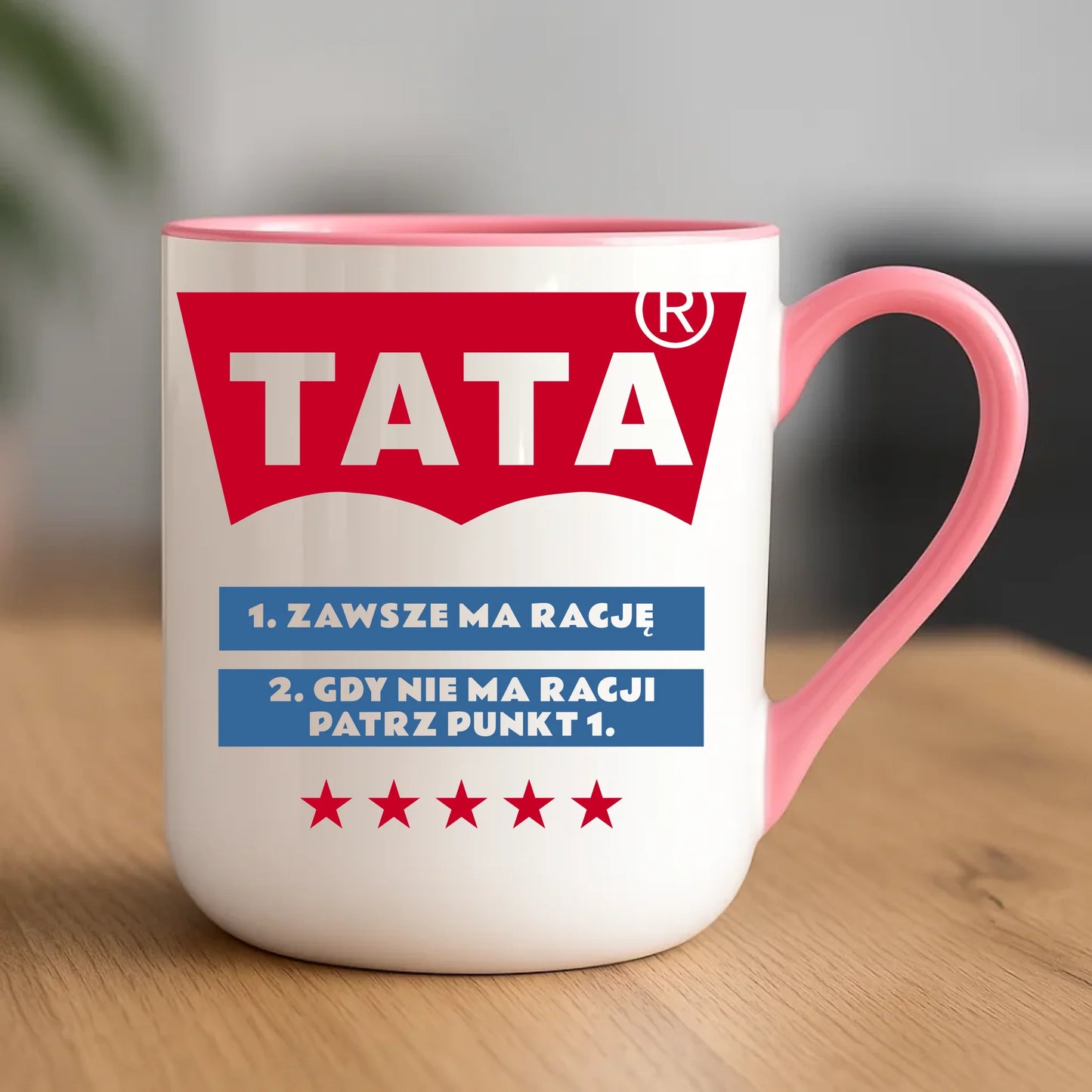 Personalizowany kubek dla taty upominek na Dzień Ojca - różowy