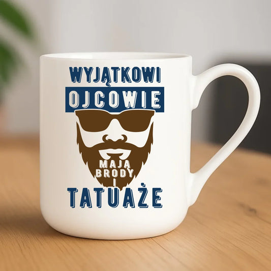Wyjątkowi ojcowie mają brody i tatuaże | Kubek elegant prezent dla taty DT73 - StoryCups.pl