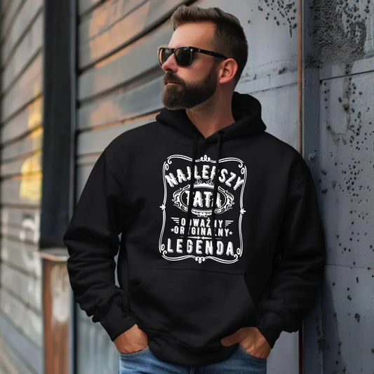 Najlepszy tata legenda | Bluza męska z kapturem dla taty DT47 - StoryCups.pl