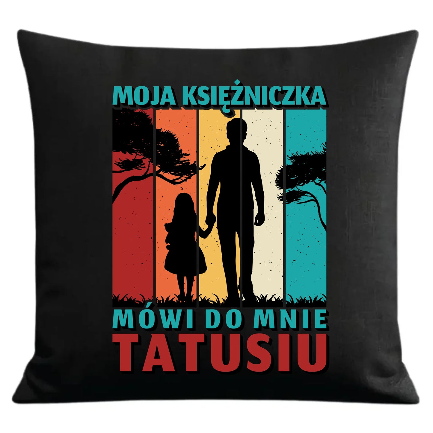 Prezent dla taty czarna poduszka dekoracyjna z nadrukiem