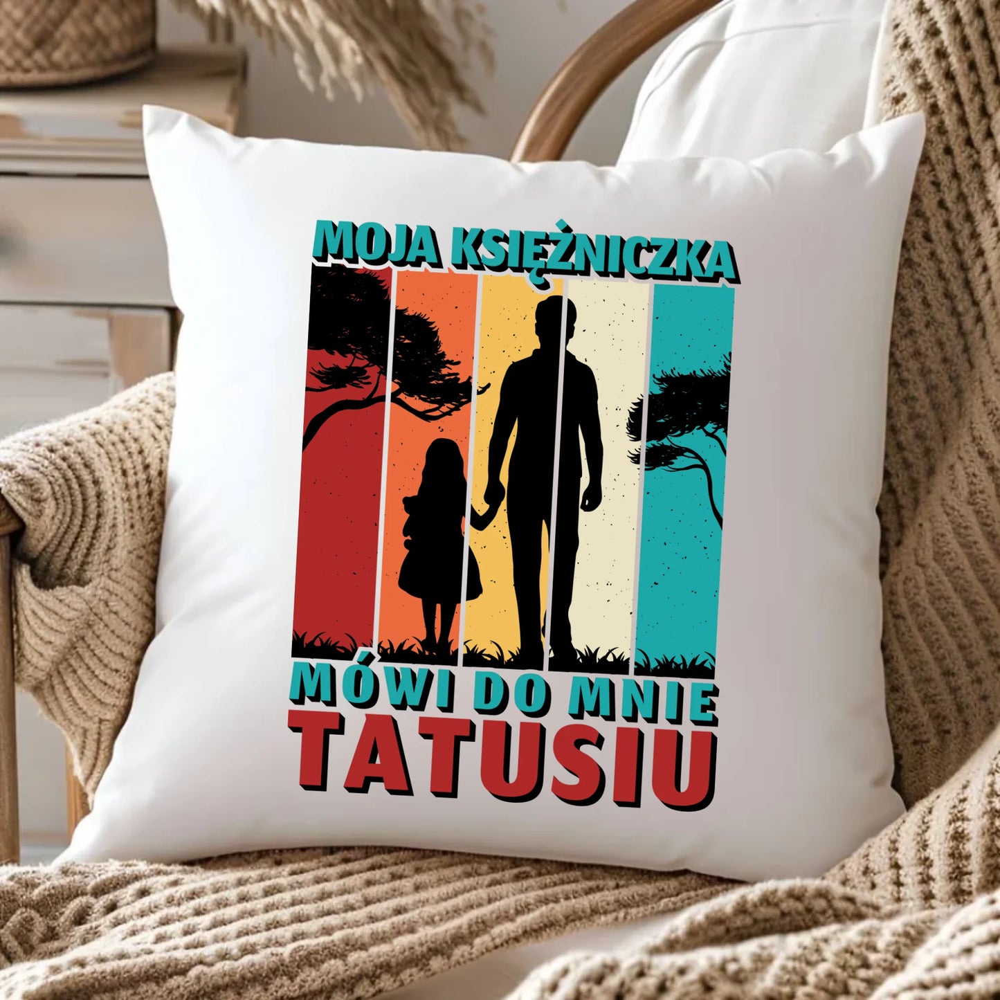 Pluszowa poduszka z nadrukiem prezent dla taty Dzień Ojca Święta urodziny